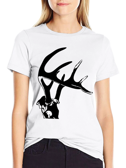 Camiseta Negra con Diseño de Ciervo para Hombre