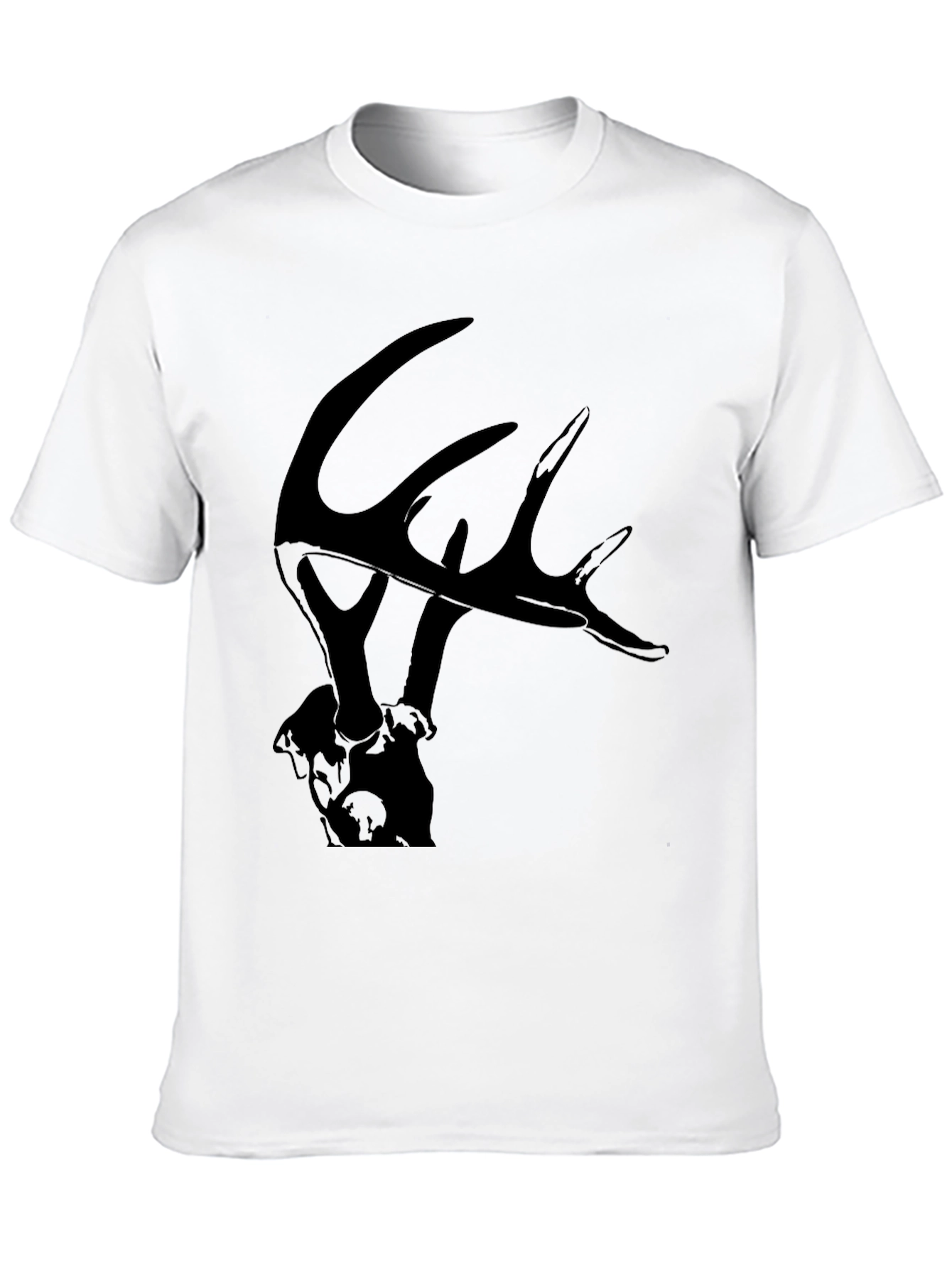Camiseta Negra con Diseño de Ciervo para Hombre