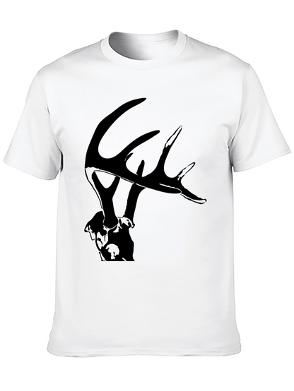 Camiseta Negra con Diseño de Ciervo para Hombre