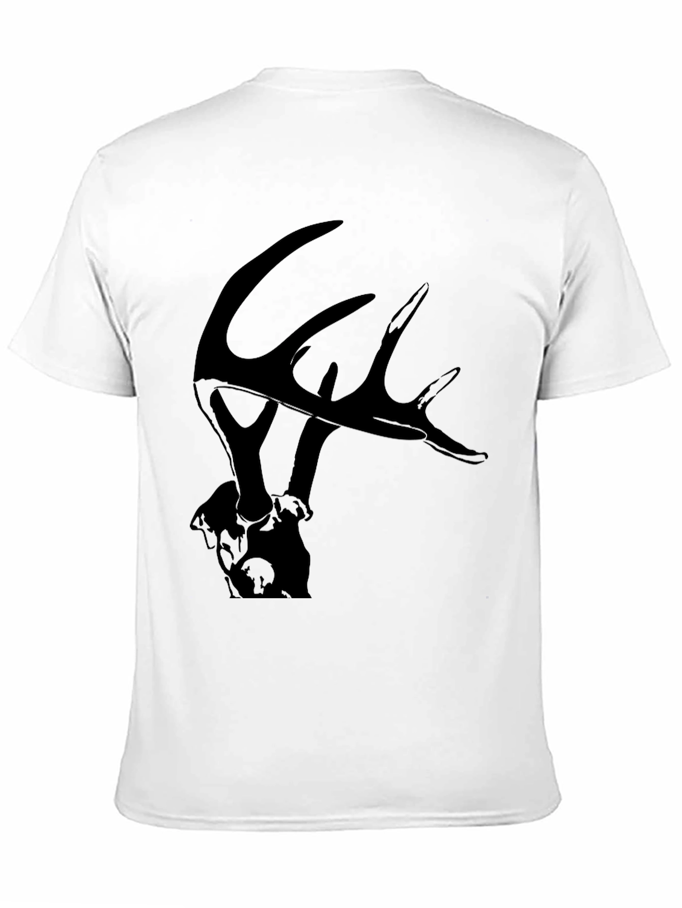 Camiseta Negra con Diseño de Ciervo para Hombre