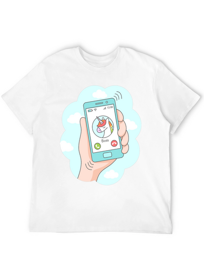Camiseta Negra Llamada Unicornio Jefe