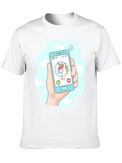 Camiseta Negra Llamada Unicornio Jefe