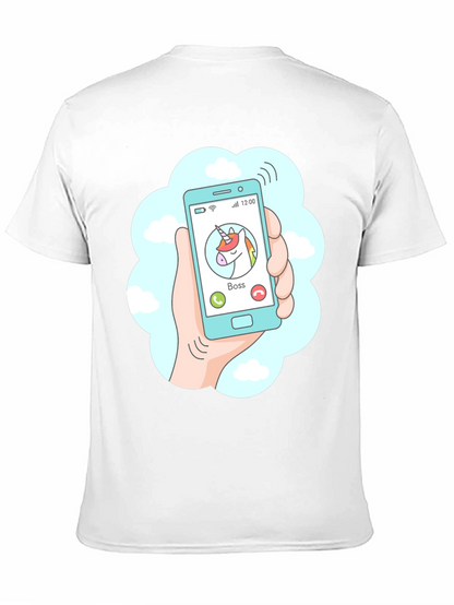 Camiseta Negra Llamada Unicornio Jefe