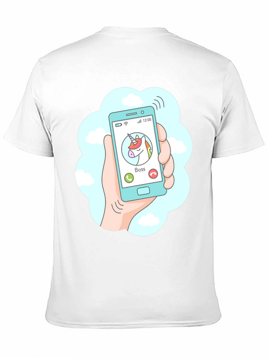 Camiseta Negra Llamada Unicornio Jefe
