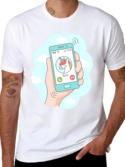 Camiseta Negra Llamada Unicornio Jefe
