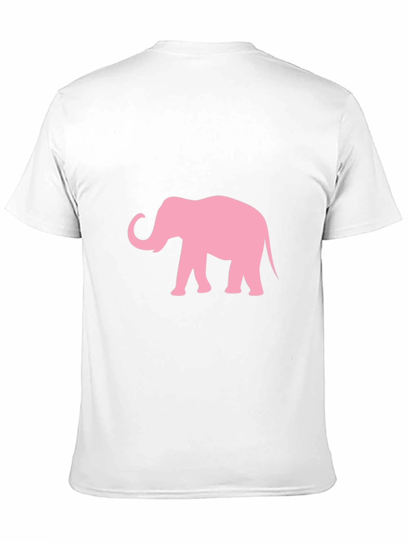 Camiseta Negra con Estampado de Elefante Rosa