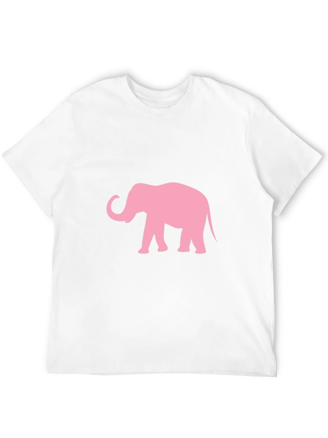Camiseta Negra con Estampado de Elefante Rosa