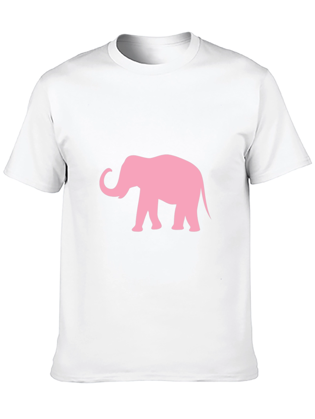 Camiseta Negra con Estampado de Elefante Rosa