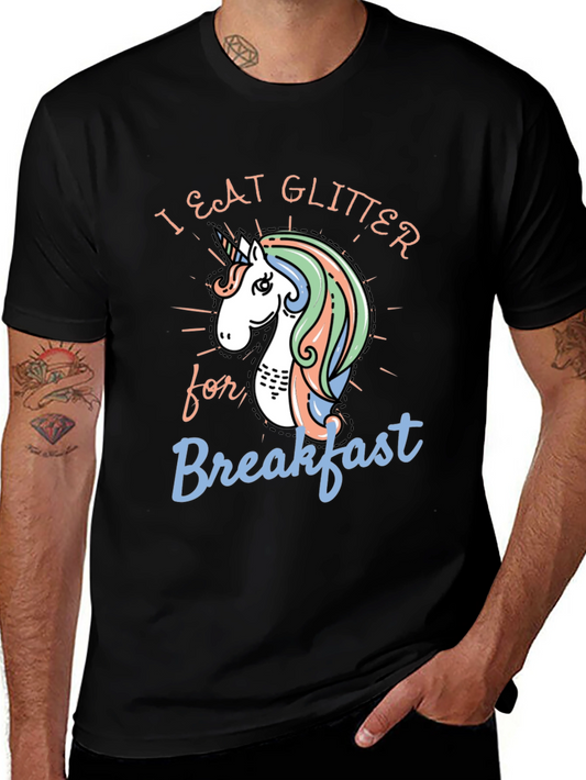 Camiseta Unicornio Como Glitter para el Desayuno