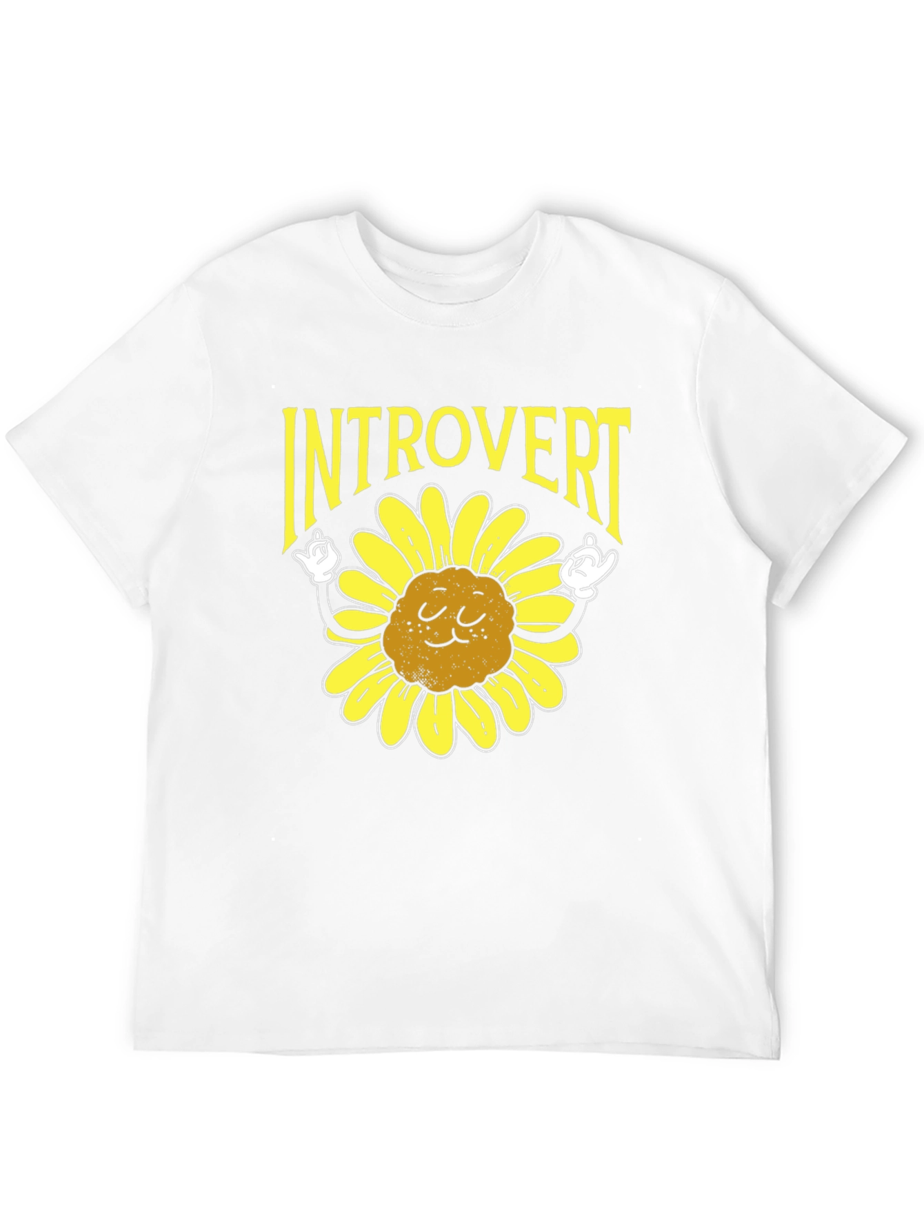 Camiseta Negra Introvertido Girasol Divertido