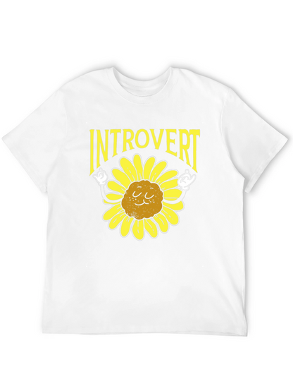 Camiseta Negra Introvertido Girasol Divertido
