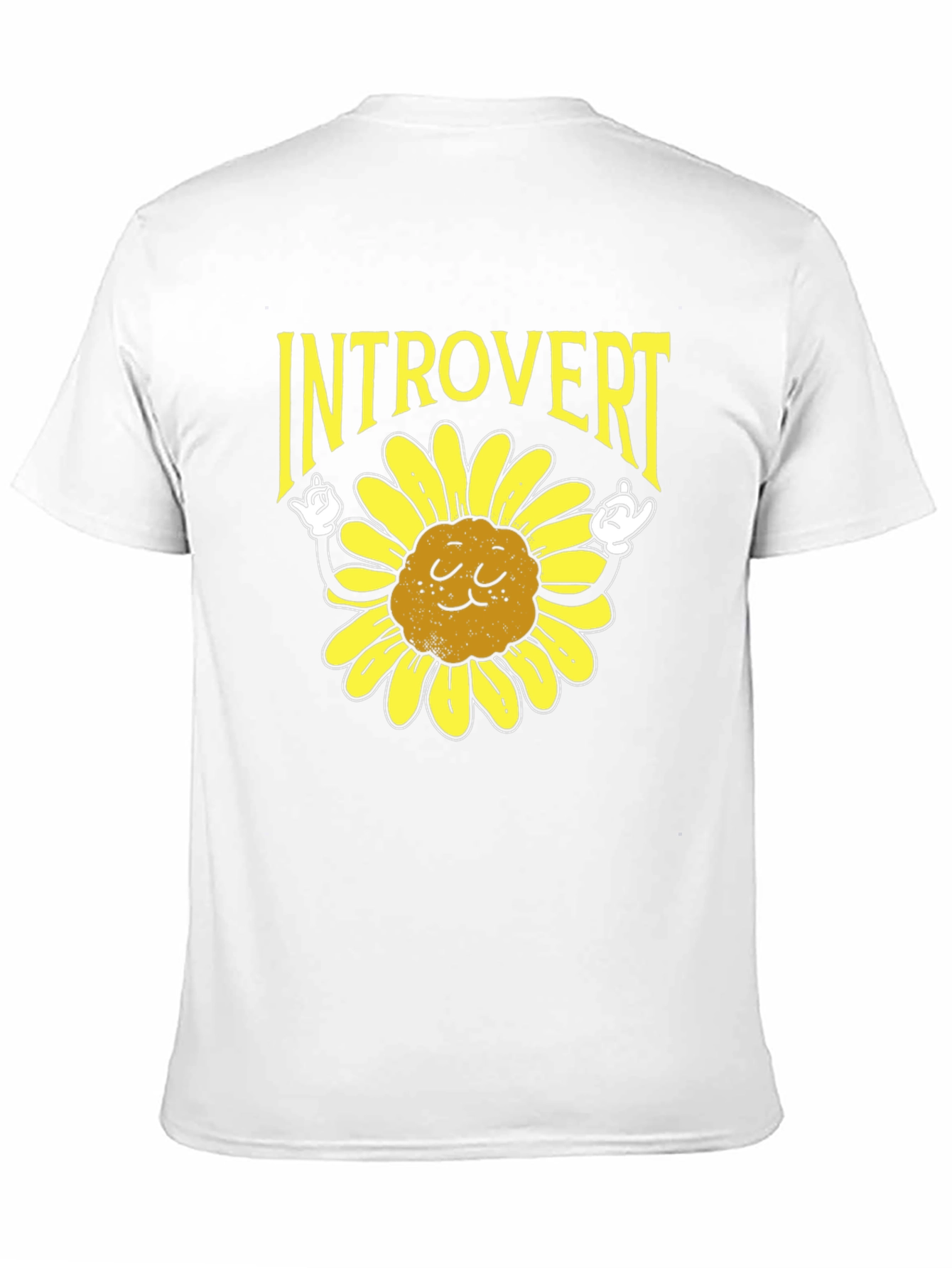 Camiseta Negra Introvertido Girasol Divertido