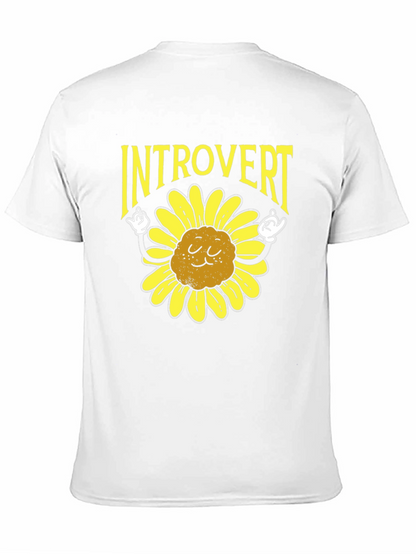 Camiseta Negra Introvertido Girasol Divertido