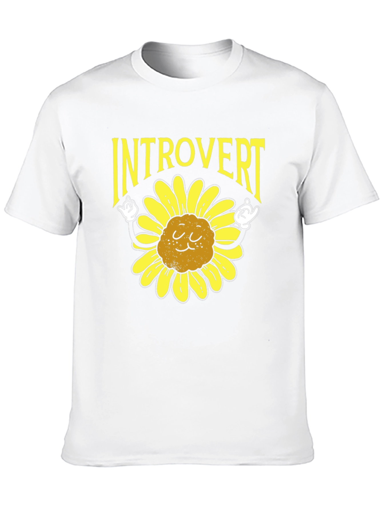 Camiseta Negra Introvertido Girasol Divertido
