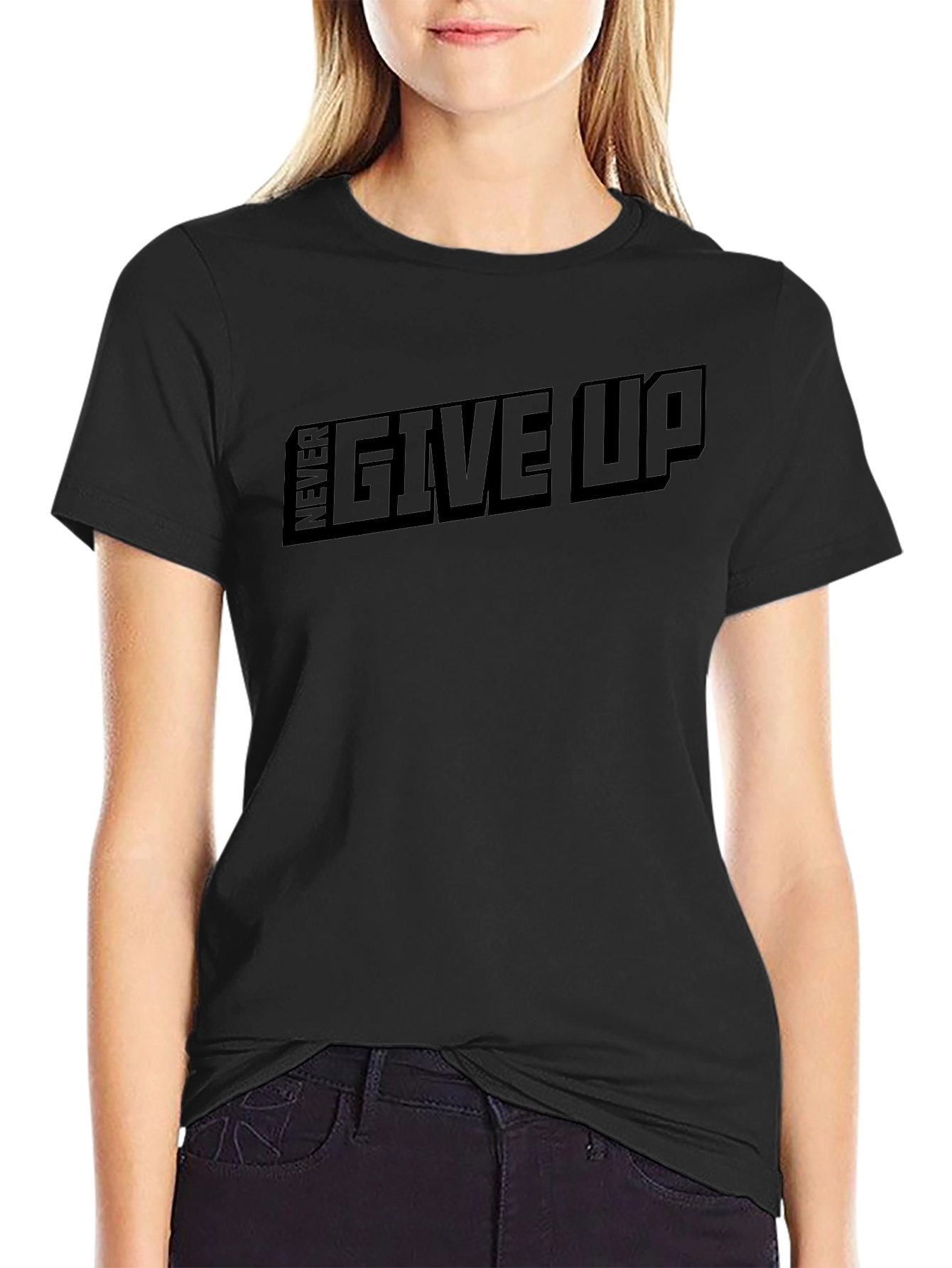 Camiseta Negra Never Give Up