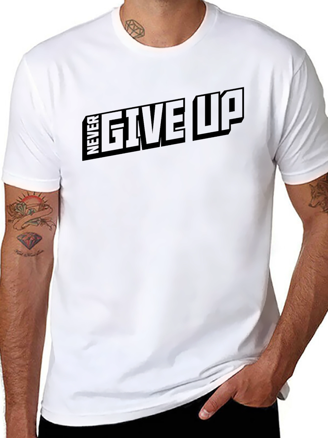 Camiseta Negra Never Give Up