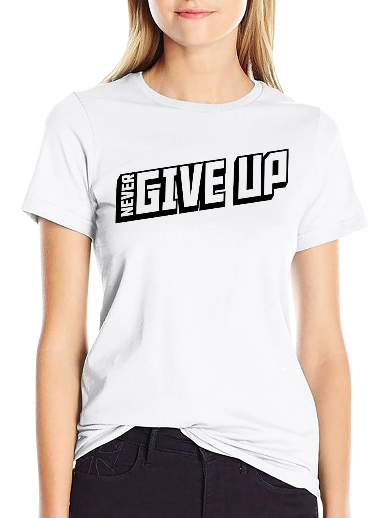Camiseta Negra Never Give Up