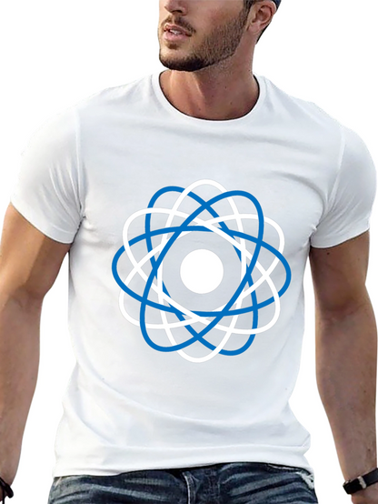 Camiseta Negra Diseño Atómico Moderno