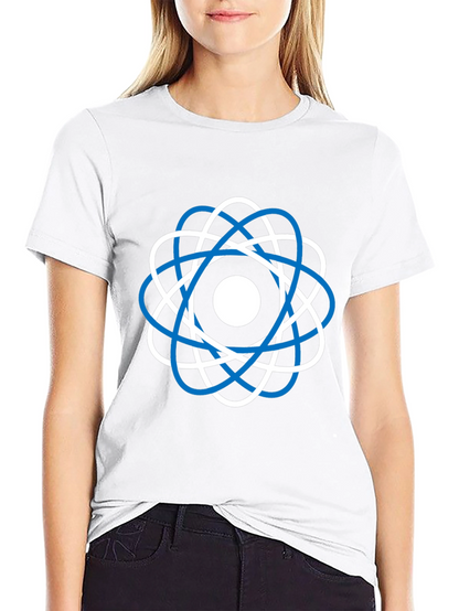 Camiseta Negra Diseño Atómico Moderno