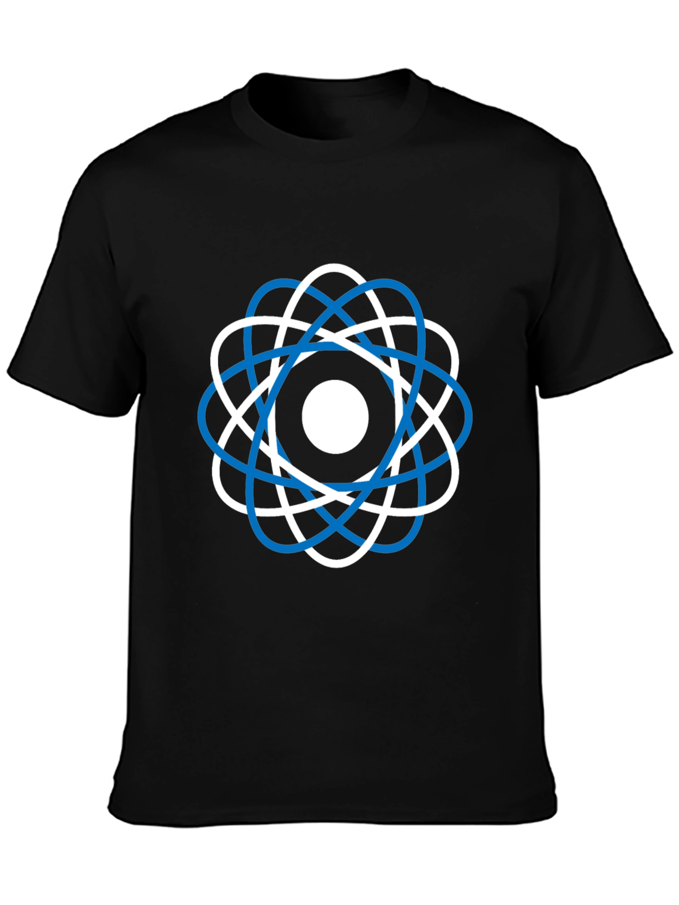 Camiseta Negra Diseño Atómico Moderno