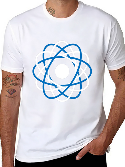 Camiseta Negra Diseño Atómico Moderno