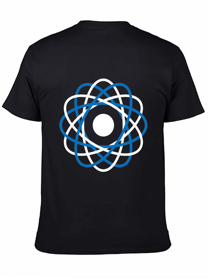Camiseta Negra Diseño Atómico Moderno