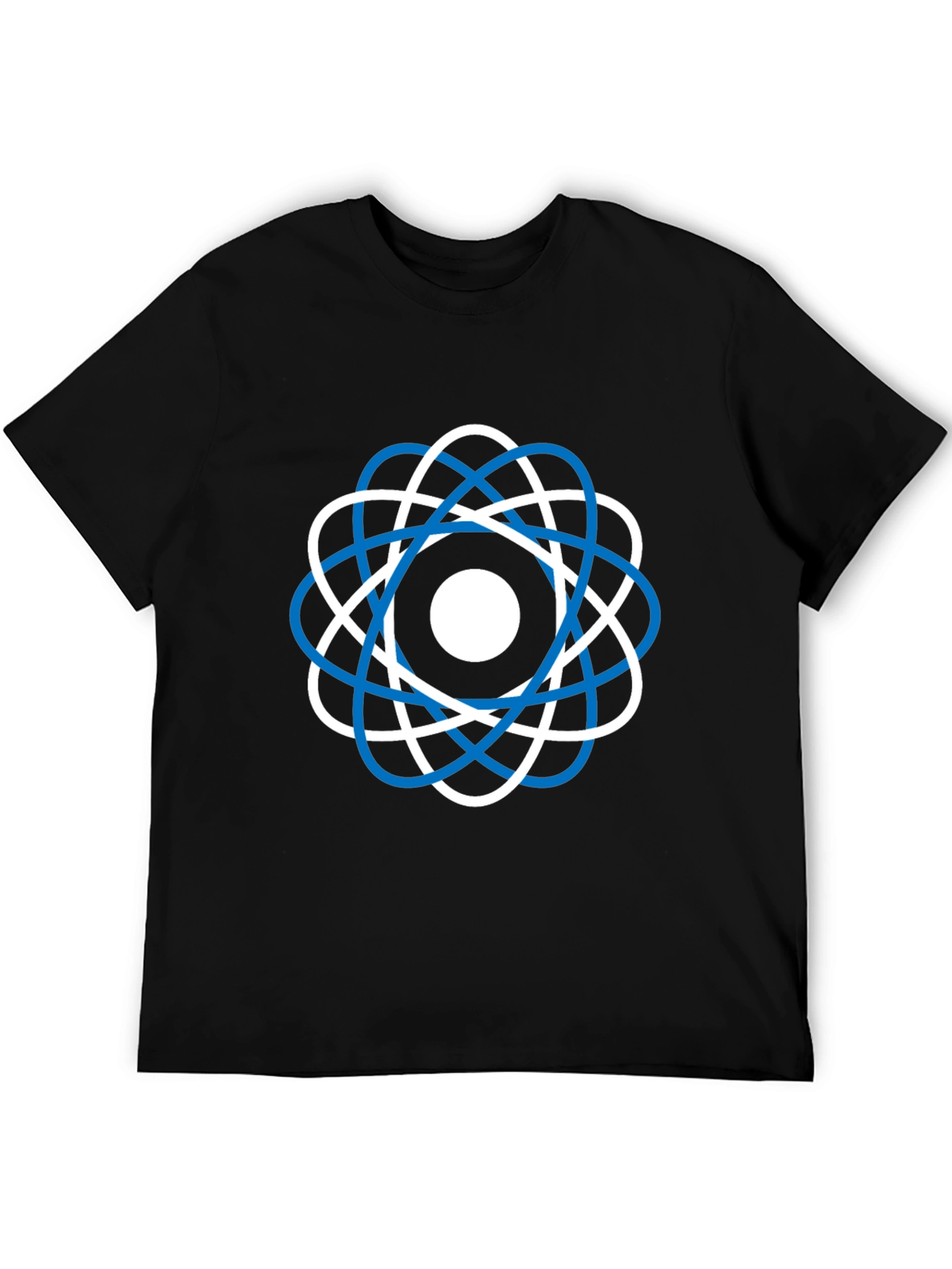 Camiseta Negra Diseño Atómico Moderno
