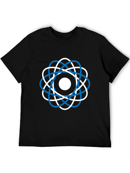 Camiseta Negra Diseño Atómico Moderno