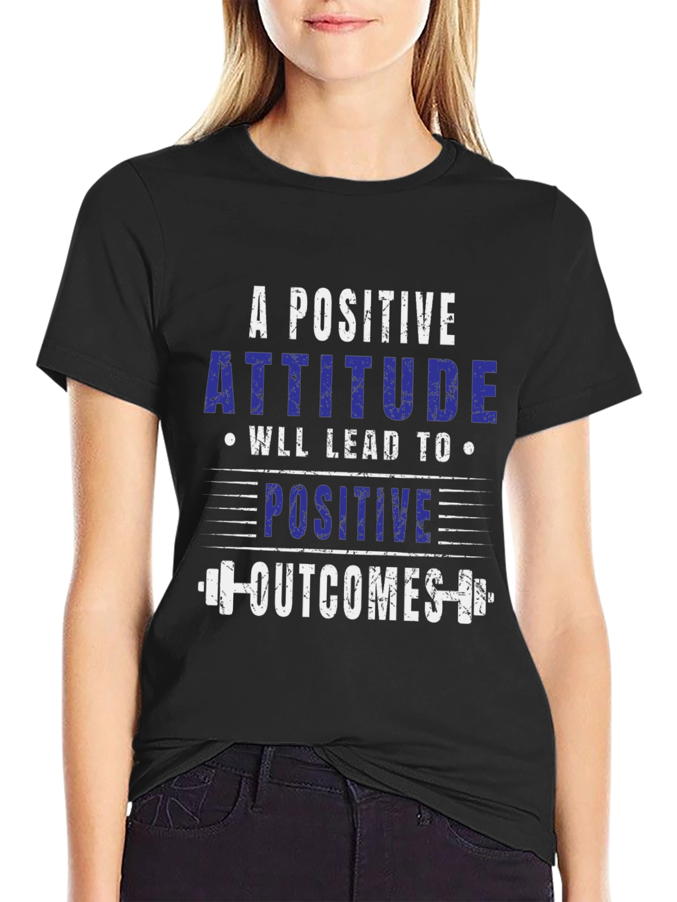 Camiseta Negra: Actitud Positiva Resultados Positivos