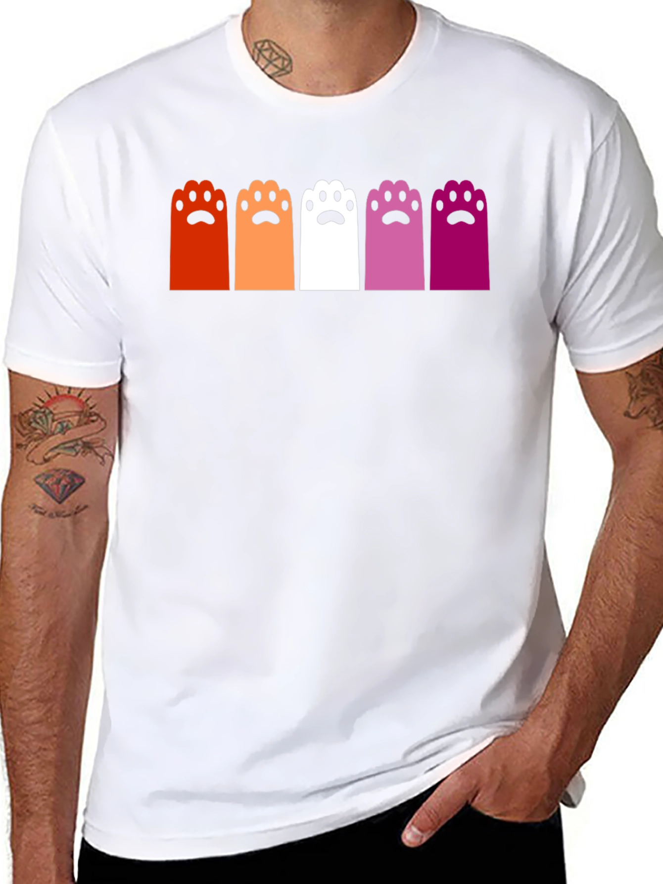 Camiseta Negra con Patas de Gato Lesbianas