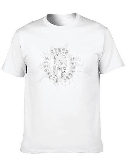 Camiseta Negra con Diseño de Casco Espartano