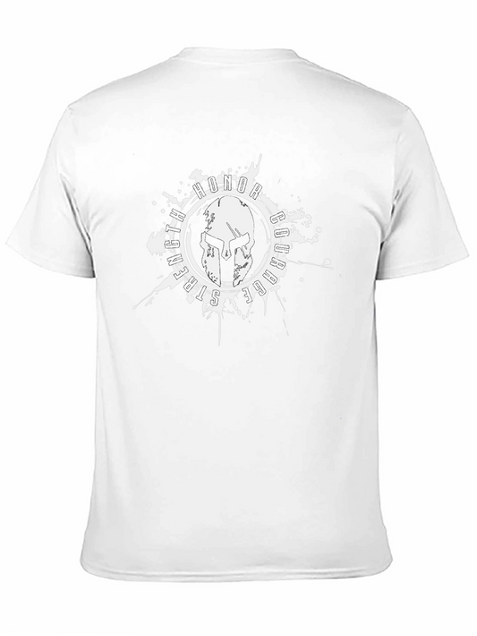 Camiseta Negra con Diseño de Casco Espartano