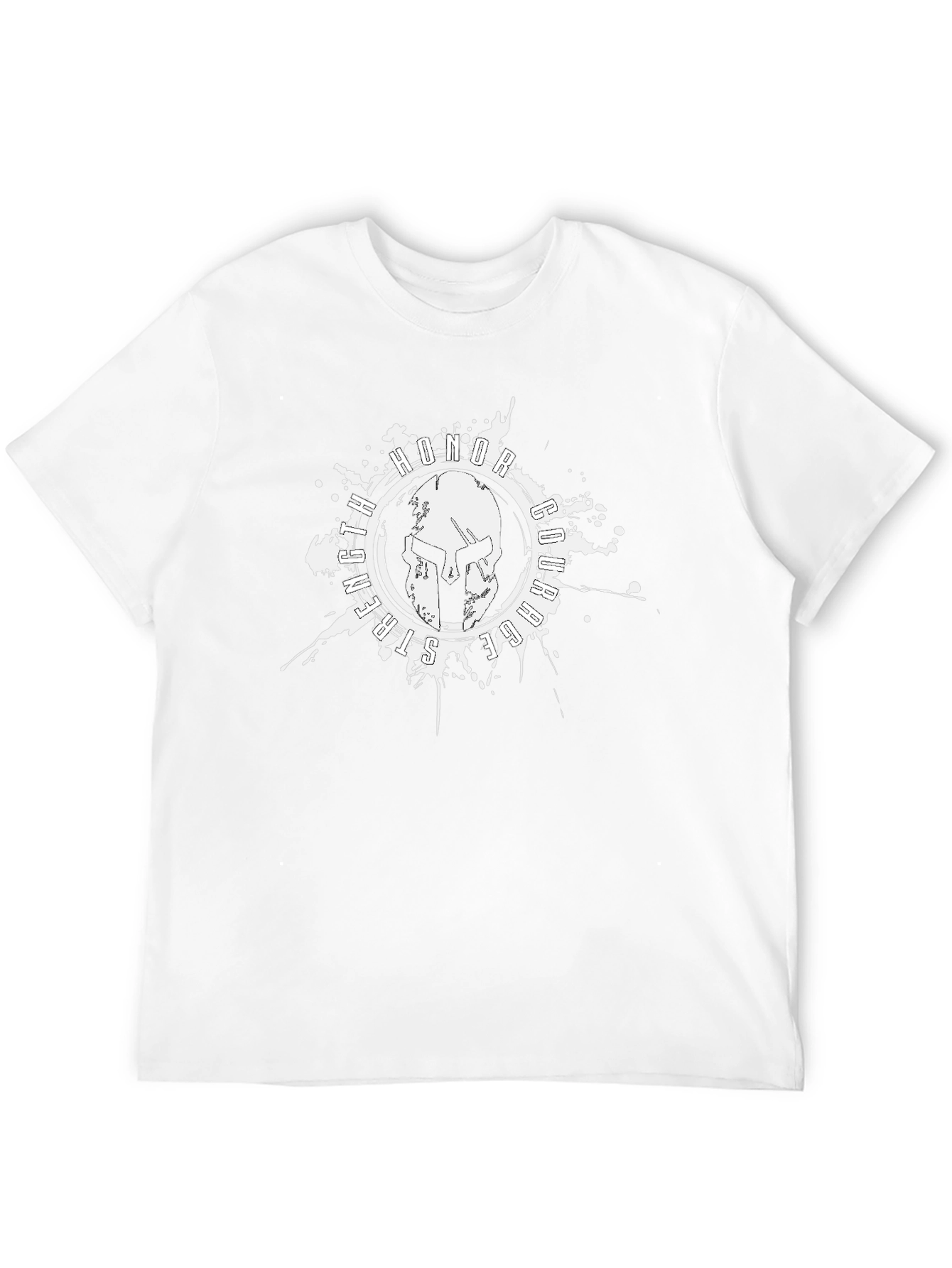 Camiseta Negra con Diseño de Casco Espartano