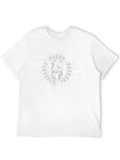 Camiseta Negra con Diseño de Casco Espartano