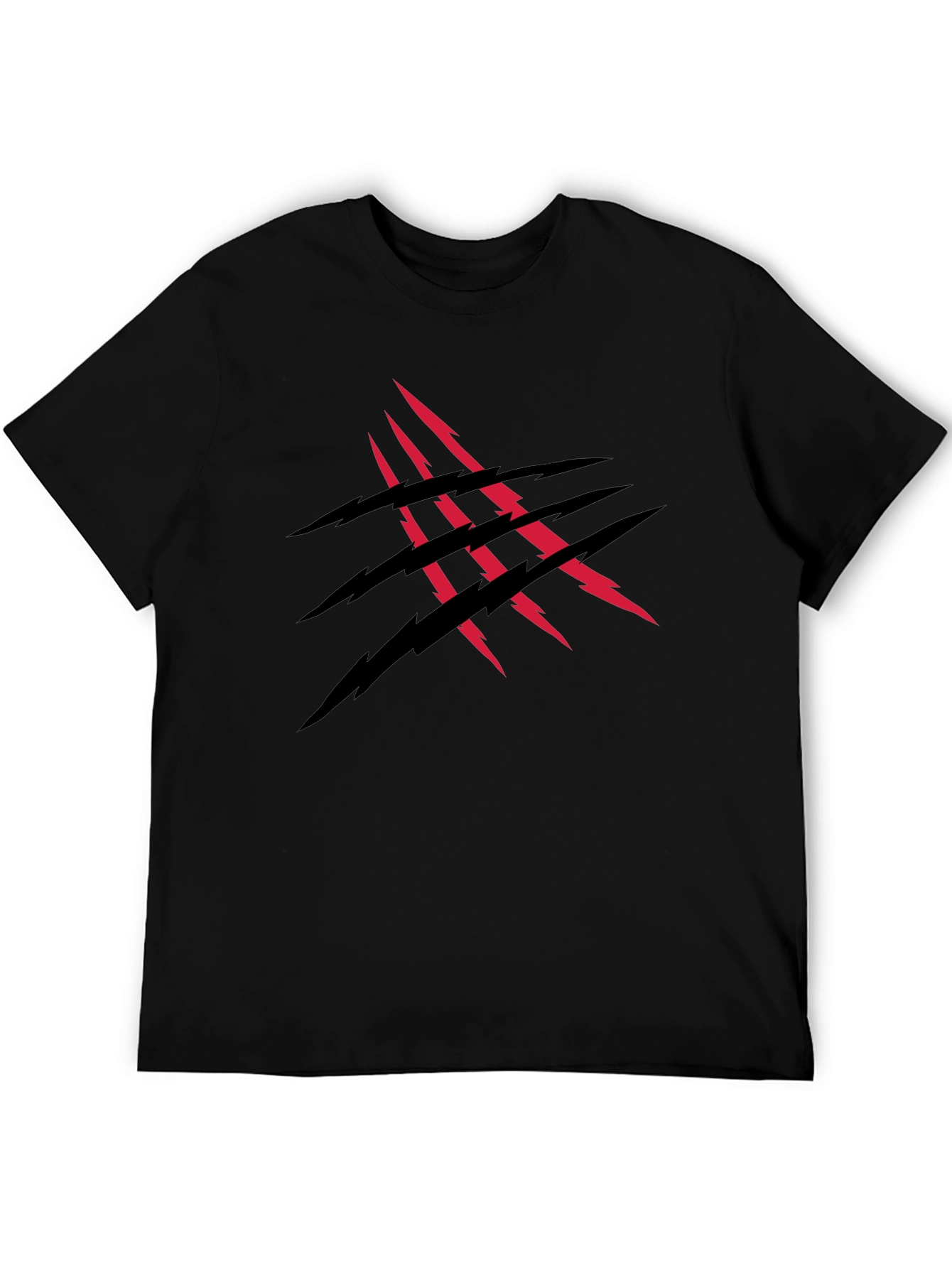 Camiseta Negra con Diseño de Garra Roja y Negra