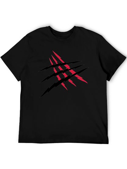 Camiseta Negra con Diseño de Garra Roja y Negra