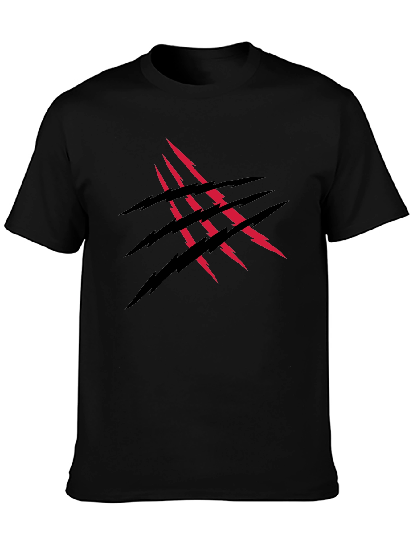 Camiseta Negra con Diseño de Garra Roja y Negra
