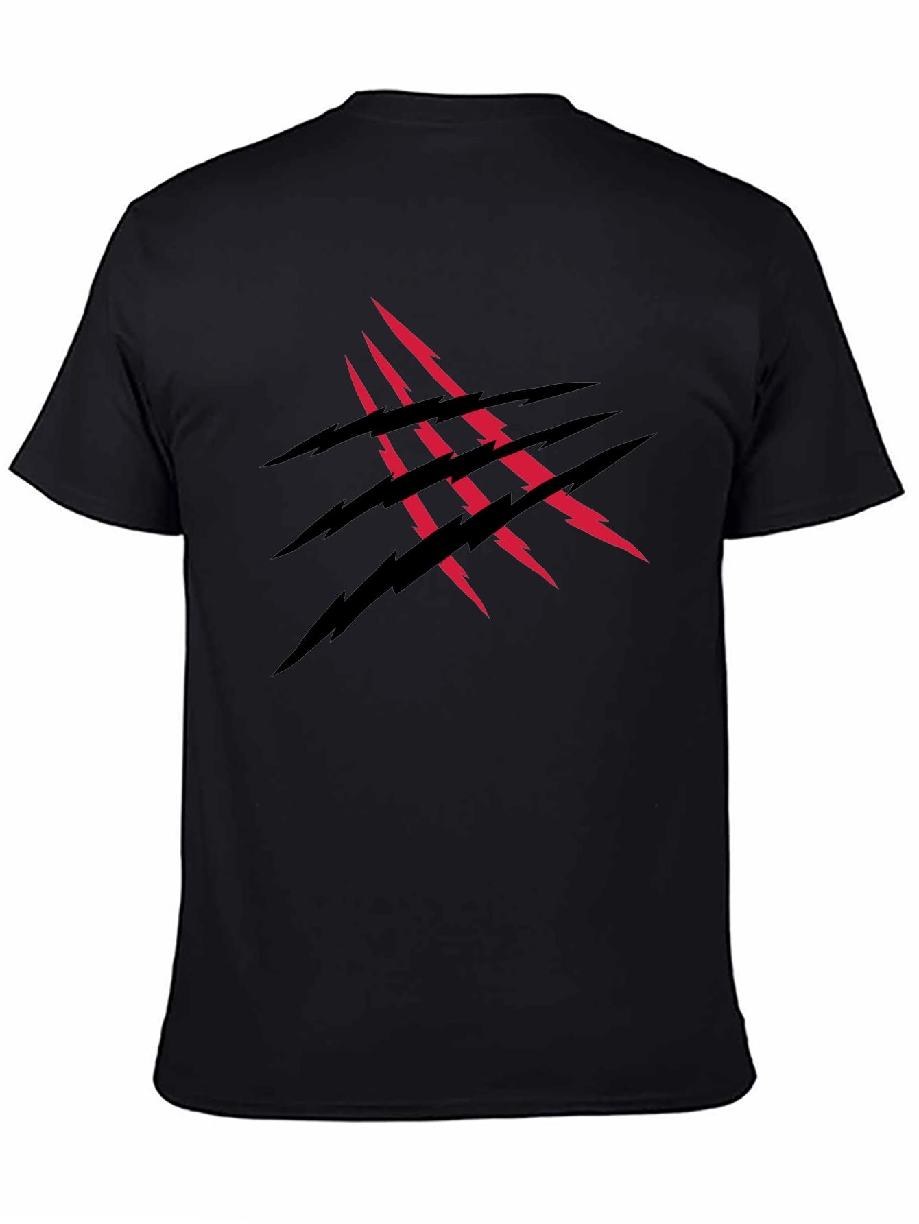 Camiseta Negra con Diseño de Garra Roja y Negra