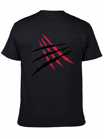 Camiseta Negra con Diseño de Garra Roja y Negra