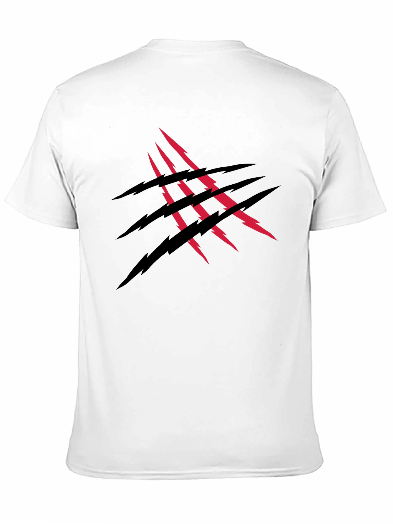 Camiseta Negra con Diseño de Garra Roja y Negra