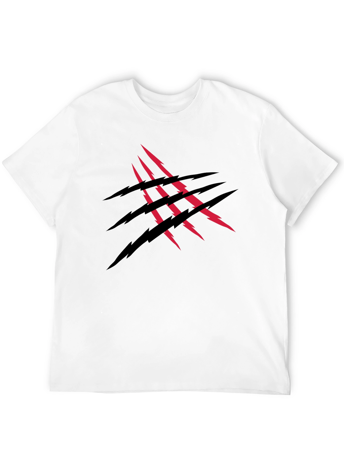 Camiseta Negra con Diseño de Garra Roja y Negra