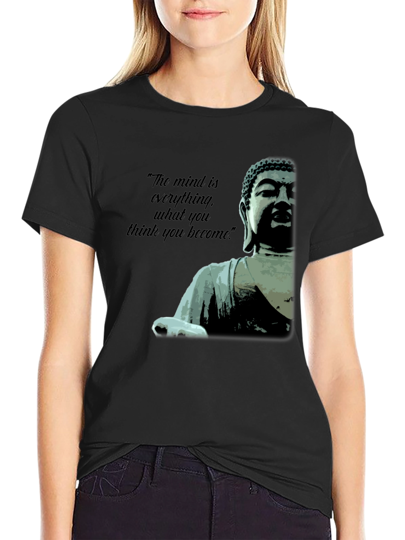 Camiseta Negra Buda: La Mente es Todo