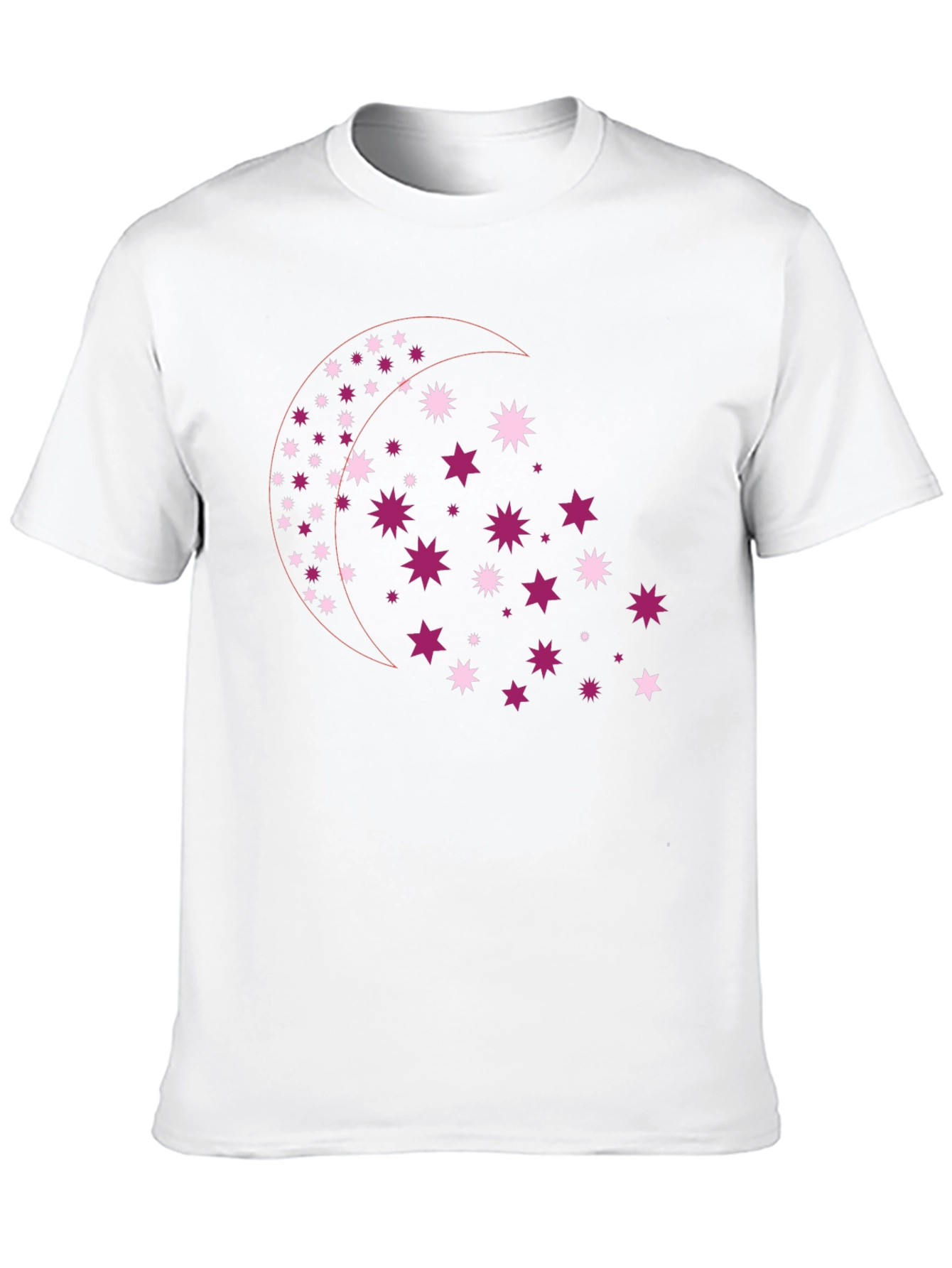 Camiseta Negra con Diseño de Luna y Estrellas