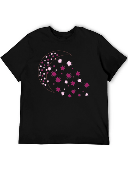 Camiseta Negra con Diseño de Luna y Estrellas