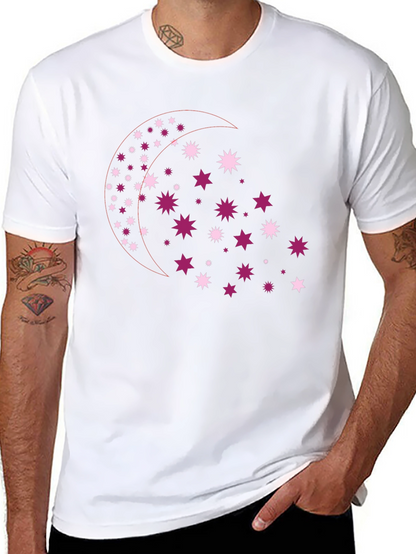 Camiseta Negra con Diseño de Luna y Estrellas