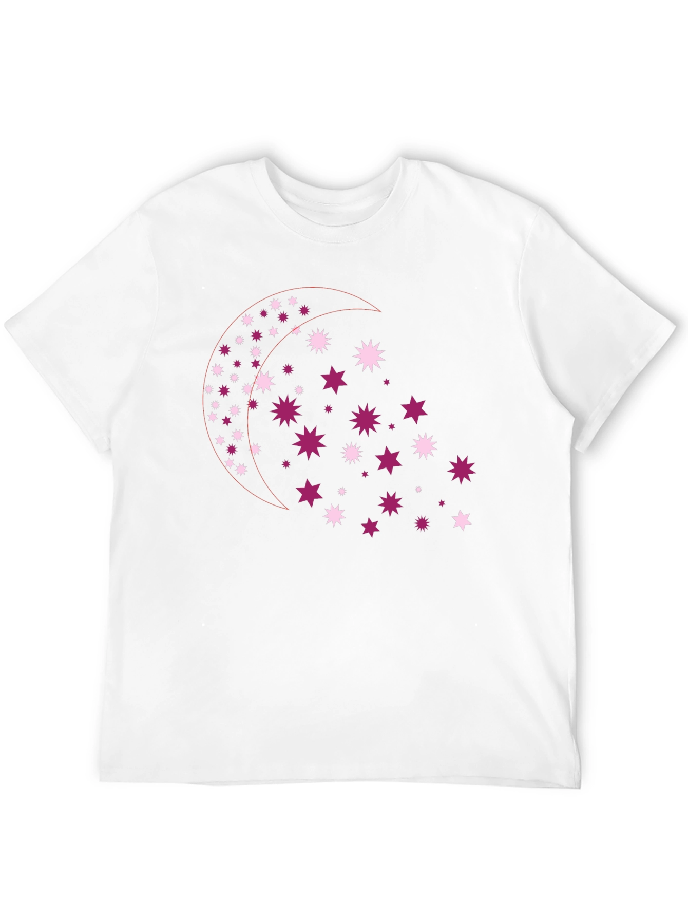 Camiseta Negra con Diseño de Luna y Estrellas