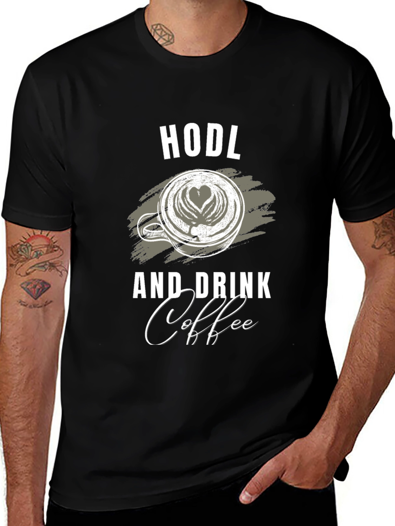 Camiseta Negra HODL y Coffee
