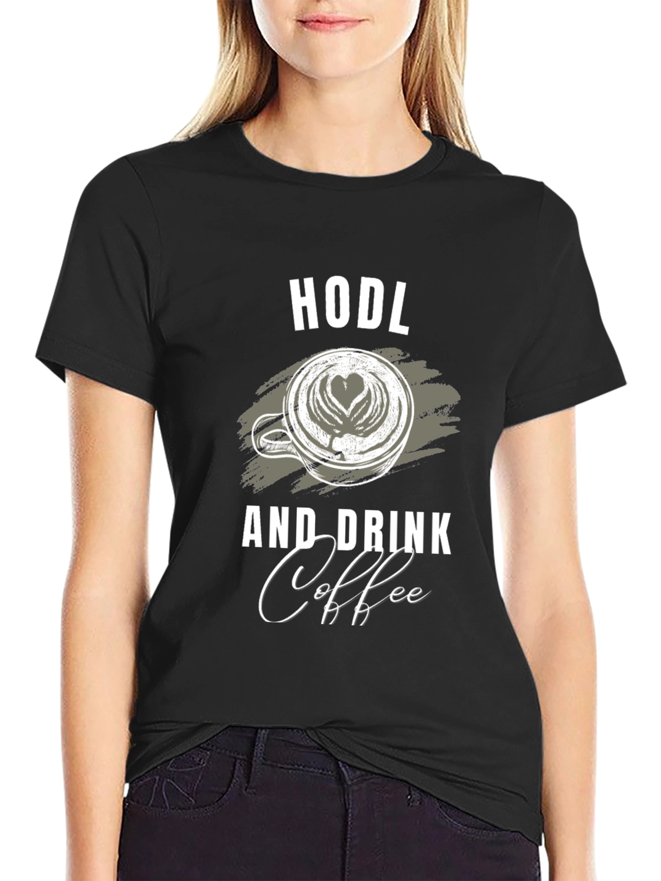 Camiseta Negra HODL y Coffee