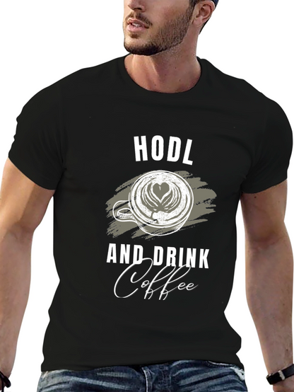 Camiseta Negra HODL y Coffee