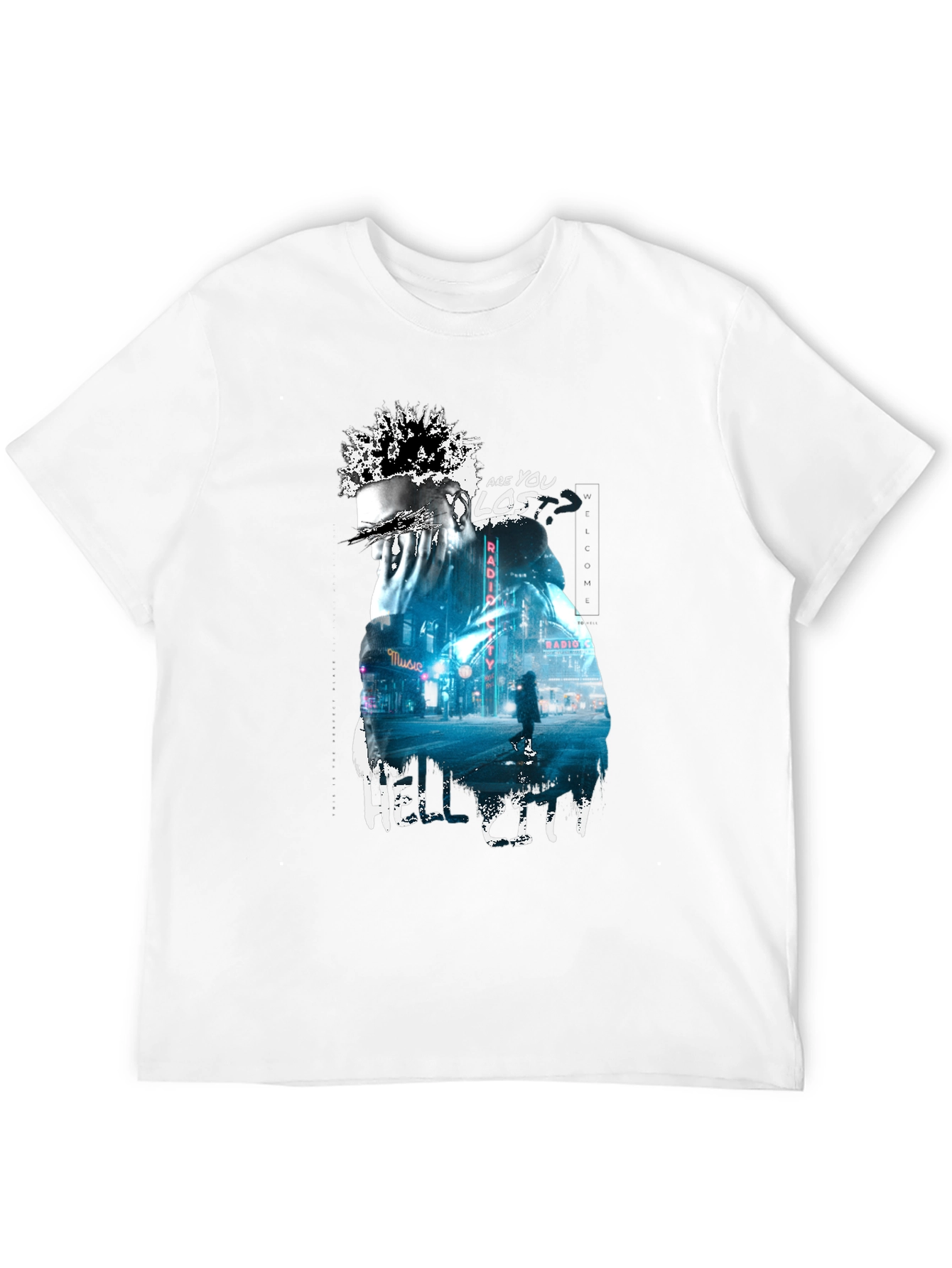 Camiseta Negra con Diseño Urbano Hell City